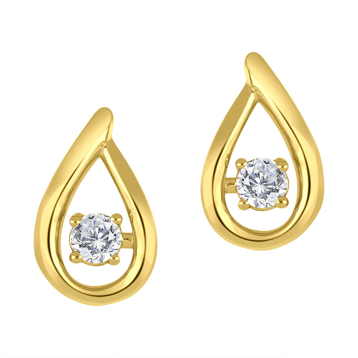 0.20 TCW Lab Diamond Droplet Earrings in 10K Yellow Gold
