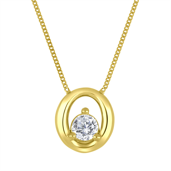 0.25 Carat Lab Diamond Sleek Necklace in 10K Yellow Gold