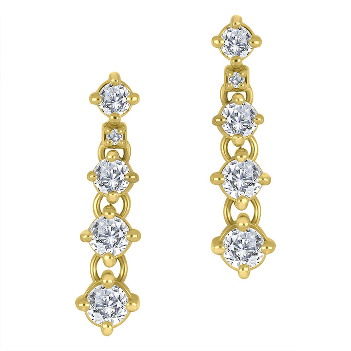 0.50 TCW Lab Diamond Drop Earrings in 10K Yellow Gold