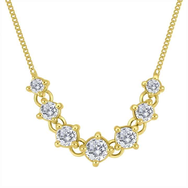 0.50 TCW Lab Diamond Bar Necklace in 10K Yellow Gold
