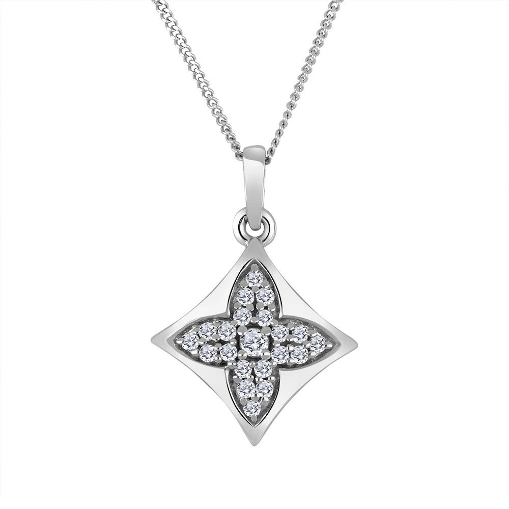 Lab-grown diamond necklace in 10K white gold – LXG058/P