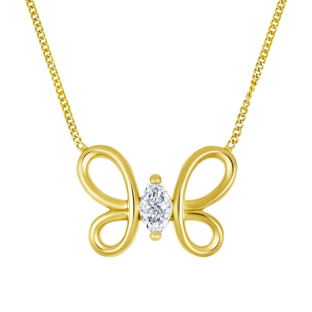 Lab-grown diamond necklace in 10K yellow gold – LXG065P/15
