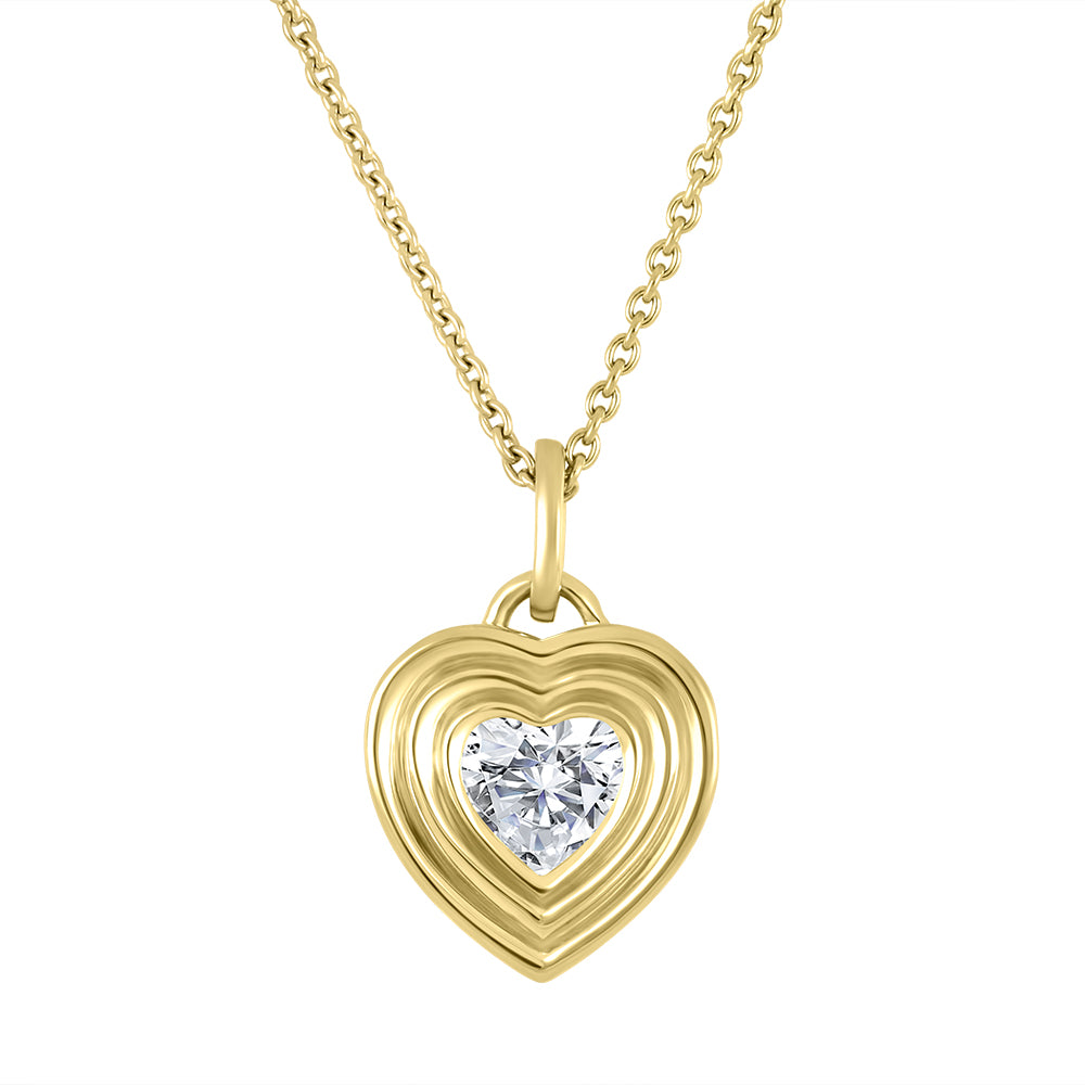 Lab-grown diamond necklace in 10K yellow gold – LXG239P/25