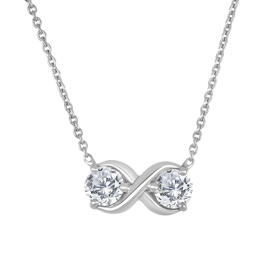 Lab-grown diamond necklace in 10K white gold – LXG246P/40
