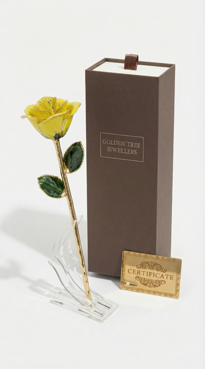 Sparkling Lemon 24K Gold Dipped Rose