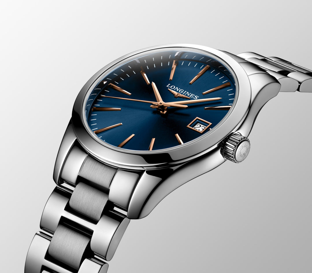 Longines Conquest 34 mm  L2.386.4.92.6 dial detail 2