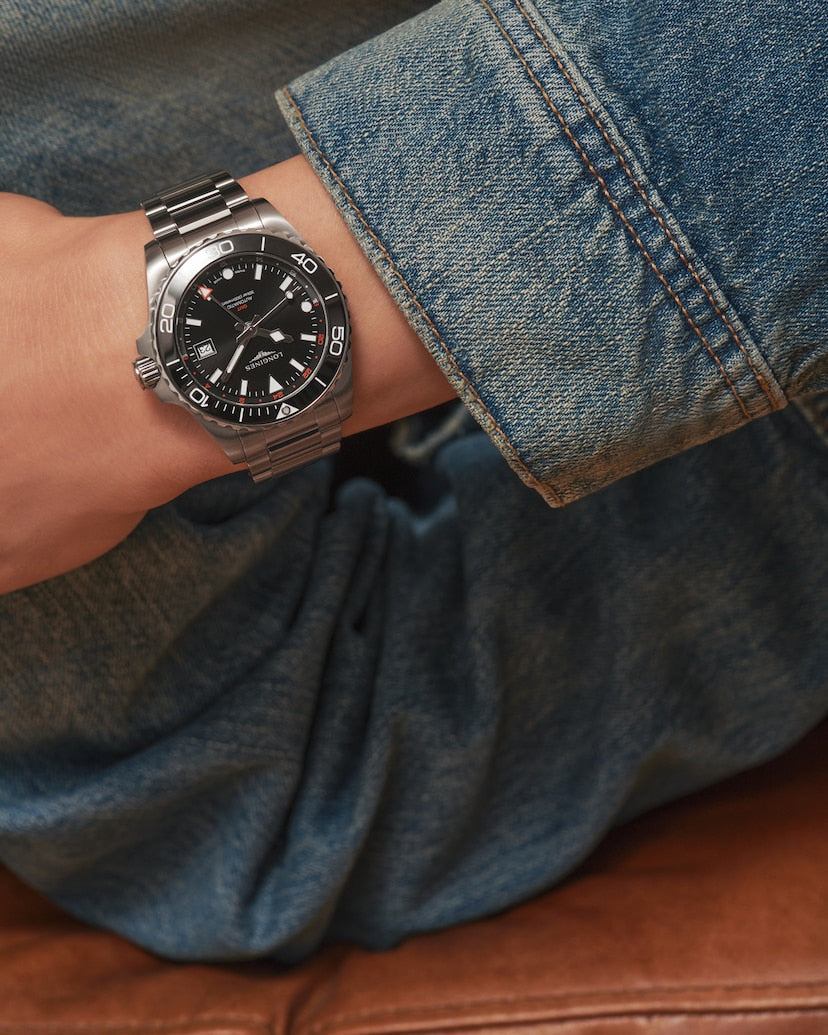 Longines HydroConquest GMT 41 mm L3.790.4.56.6 wrist 3