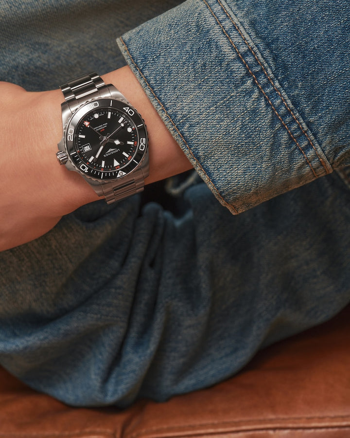 Longines HydroConquest GMT 41 mm L3.790.4.56.6 wrist 3