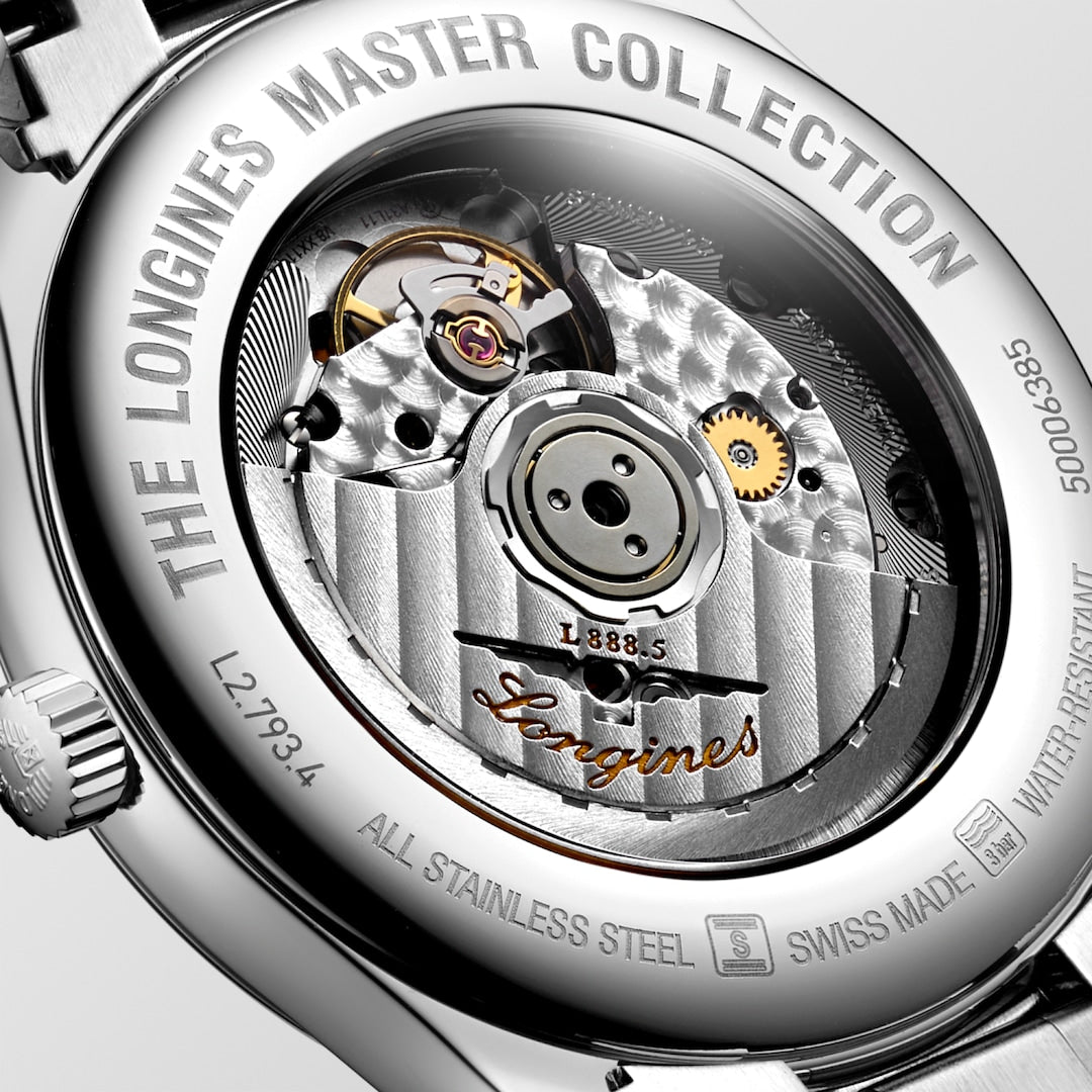 Longines Master collection 40 mmm L2.793.4.59.6 Open Case back detail