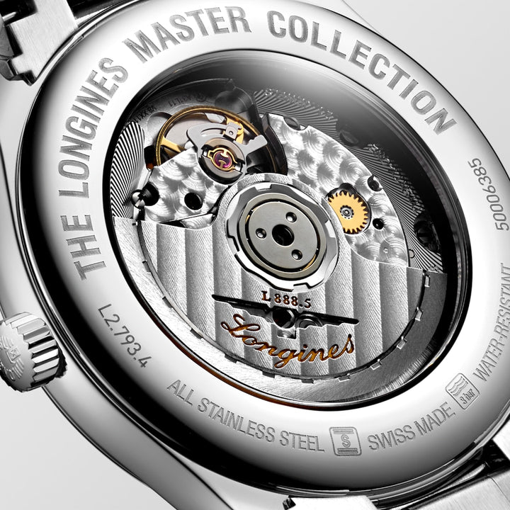 Longines Master collection 40 mmm L2.793.4.59.6 Open Case back detail