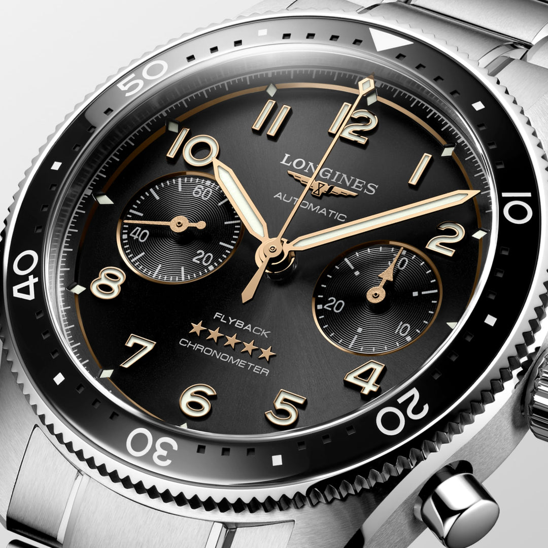 Longines Spirit Flyback 42 mm L3.821.4.53.6 dial detail