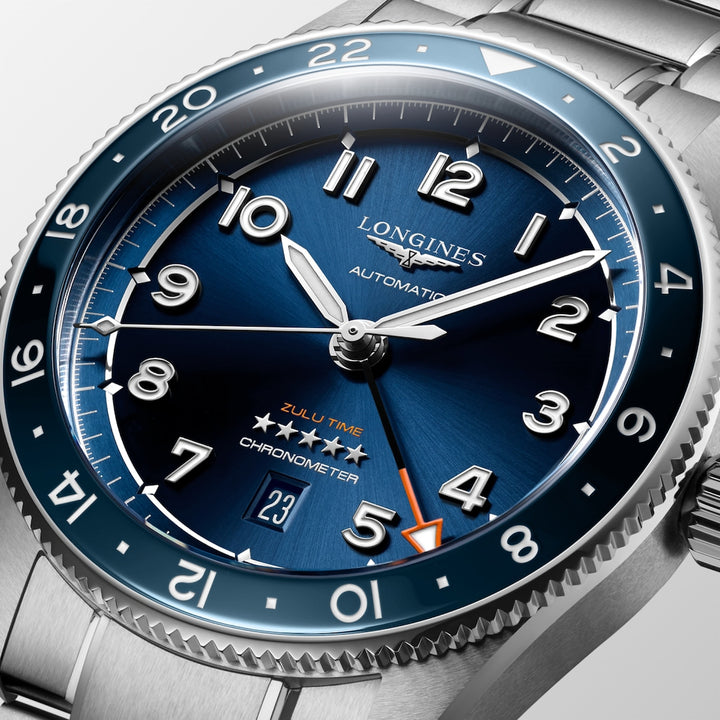 Longines Spirit Zulu Time 42 mm L3.812.4.93.6 dial detail