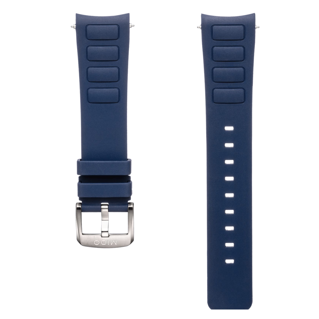 Mido Multifort TV Big Date Blue Rubber Strap 22mm M852.018.728