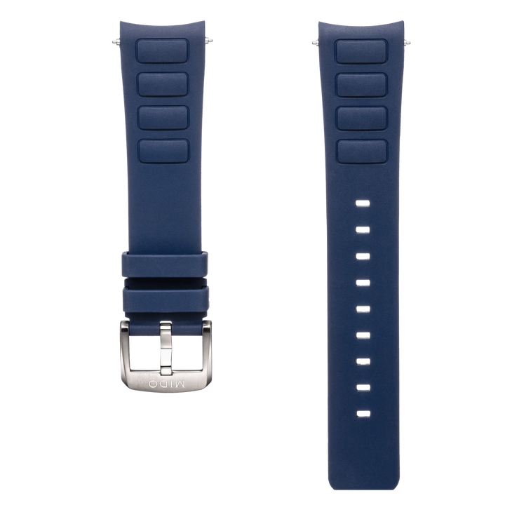 Mido Multifort TV Big Date Blue Rubber Strap 22mm M852.018.728