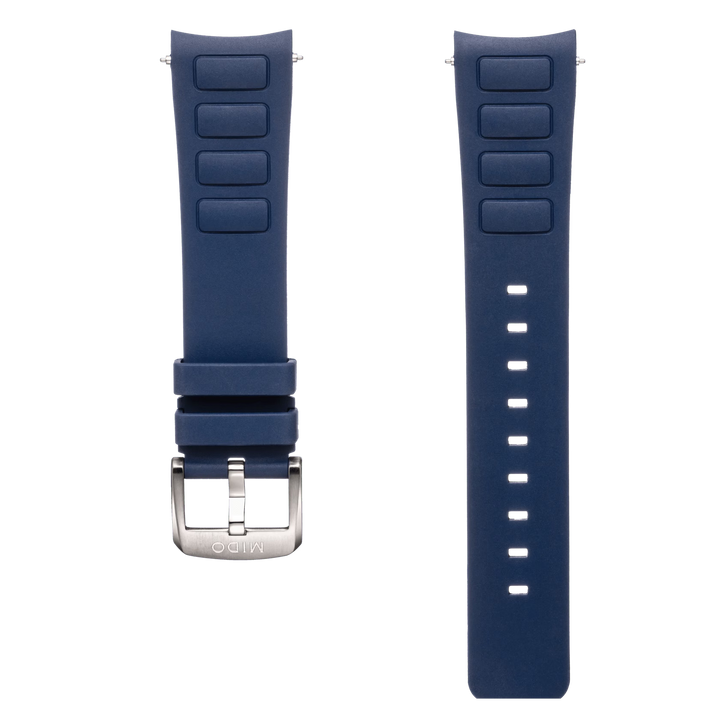 Mido Multifort TV Big Date Blue Rubber Strap 22mm M852.018.728