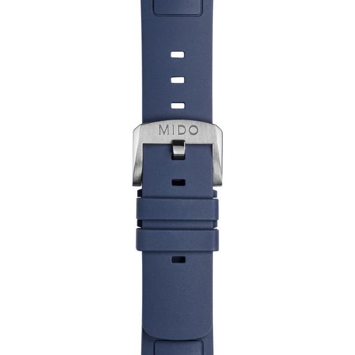 Mido Multifort TV Big Date Blue Rubber Strap 22mm M852.018.728