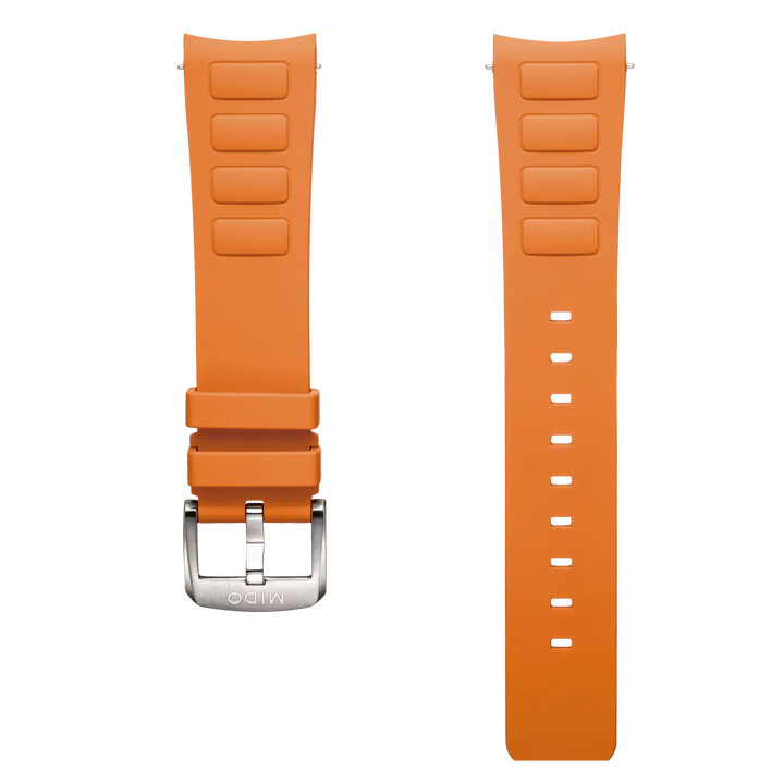 Mido Multifort TV Big Date Orange Rubber Strap 22mm M852.018.730