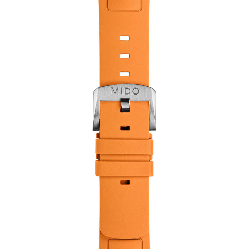 Mido Multifort TV Big Date Orange Rubber Strap 22mm M852.018.730