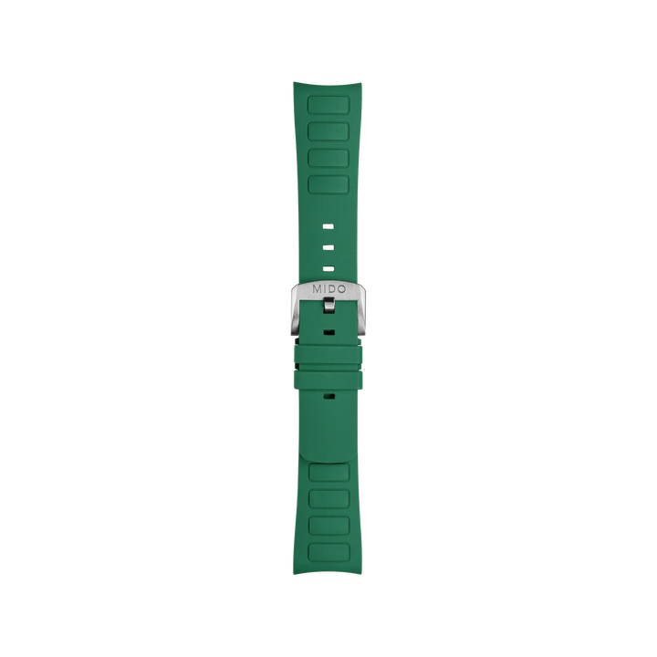 Mido Multifort TV Big Date Green Rubber Strap 22mm M852.019.156