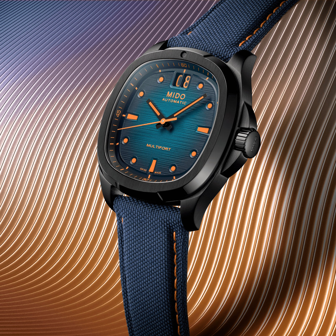 MIDO Multifort TV Big Date 39.2 mm x 40mm M049.526.37.041.00 Dial detail