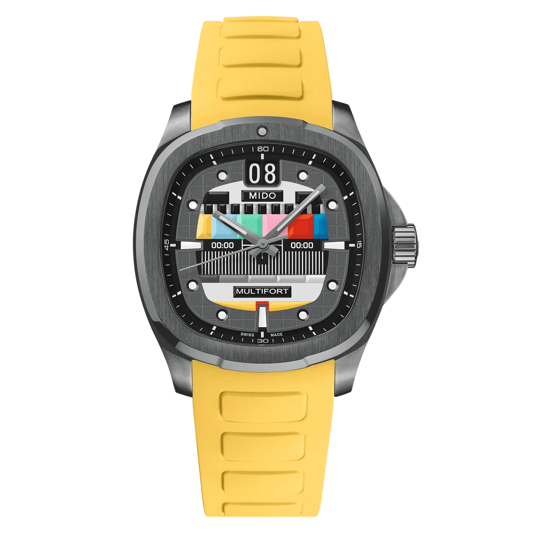MIDO Multifort TV Big Date S01E02 39.2 mm x 40mm M049.526.33.081.01 yellow strap
