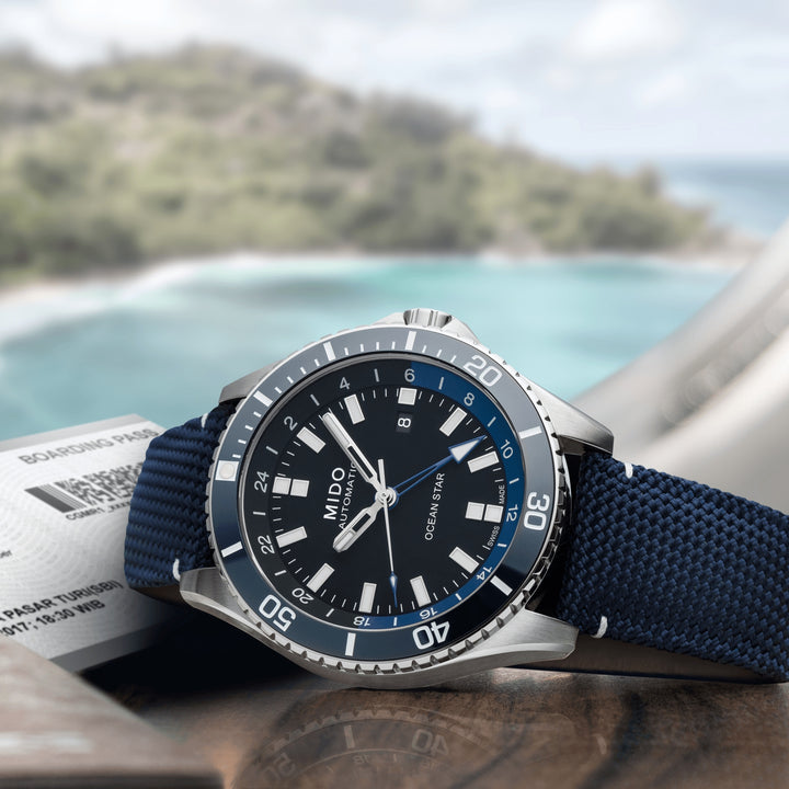 MIDO Ocean Star GMT 44 mm M026.629.17.051.00 dial detail