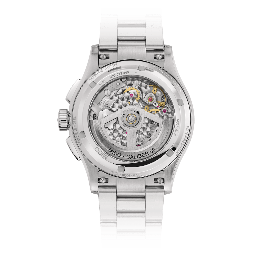 Mido Multifort Skeleton Chronograph 43 mm M038.662.11.060.00 Open Case back
