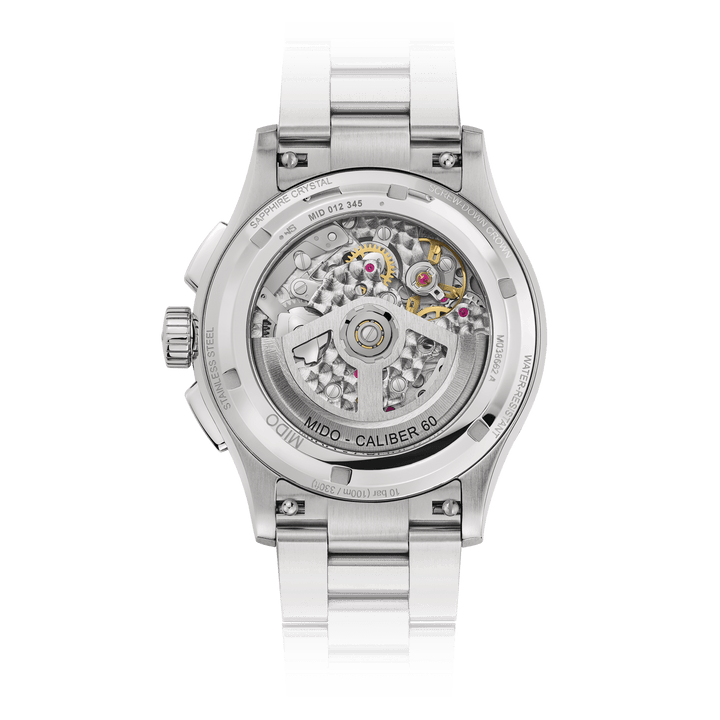 Mido Multifort Skeleton Chronograph 43 mm M038.662.11.060.00 Open Case back