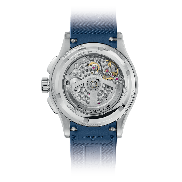 Mido Multifort Skeleton Chronograph 43 mm M038.662.17.040.00 Open Case back