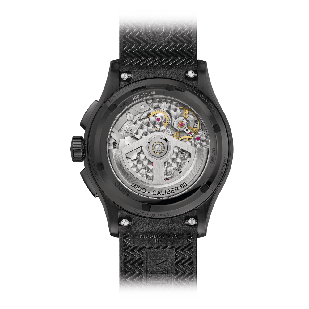 Mido Multifort Skeleton Chronograph 43 mm M038.662.37.050.00 Open Case Back