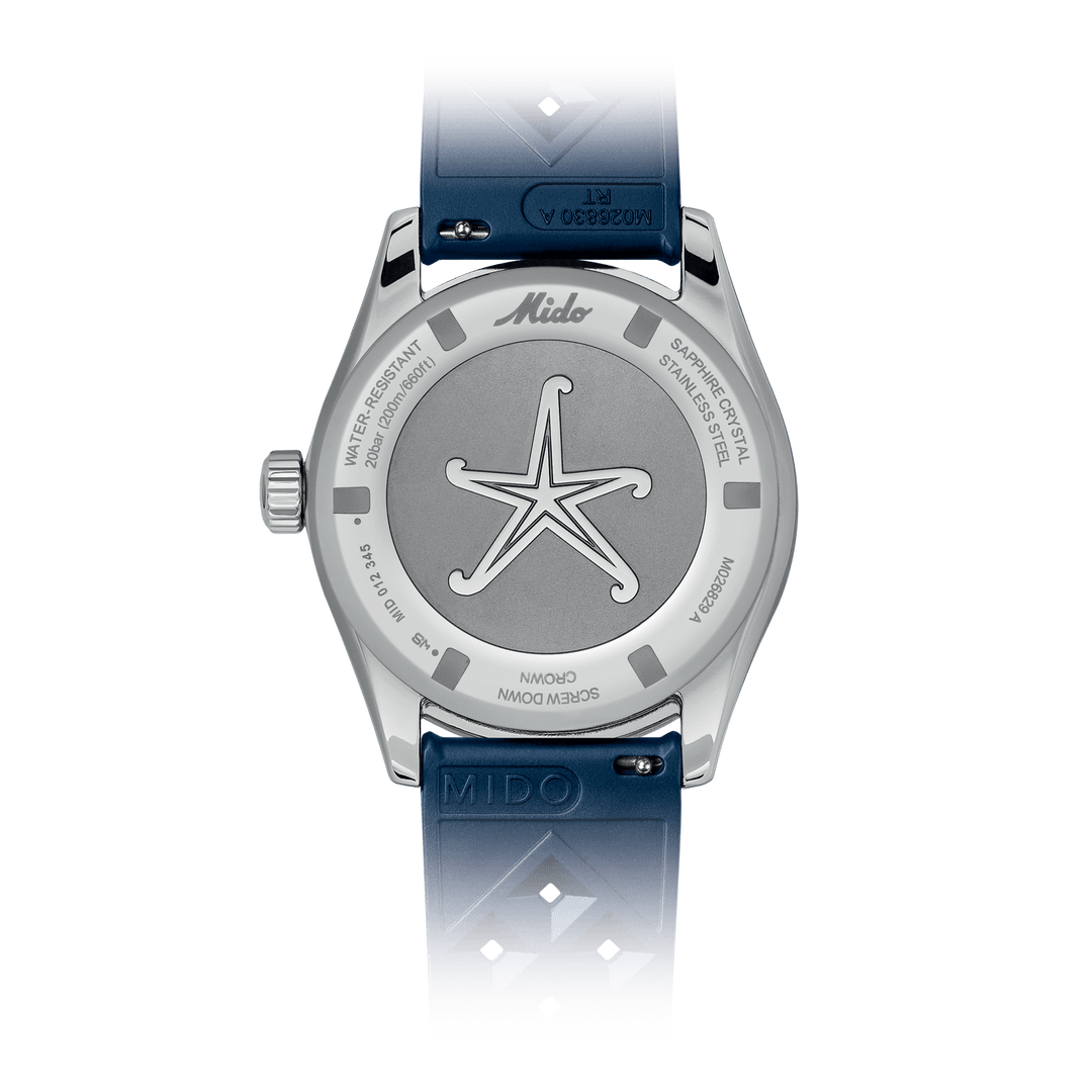 Mido Ocean Star Decompression Worldtimer GMT 40.5 mm M026.829.17.041.00 Solid Case Back rubber strap