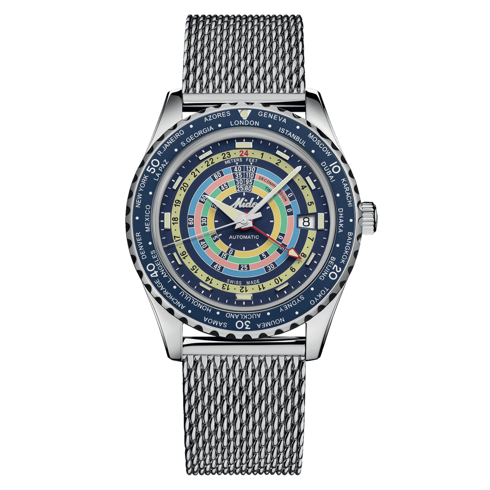 Mido Ocean Star Decompression Worldtimer GMT 40.5 mm M026.829.17.041.00 steel