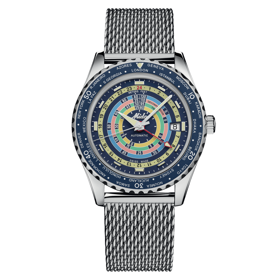 Mido Ocean Star Decompression Worldtimer GMT 40.5 mm M026.829.17.041.00 steel