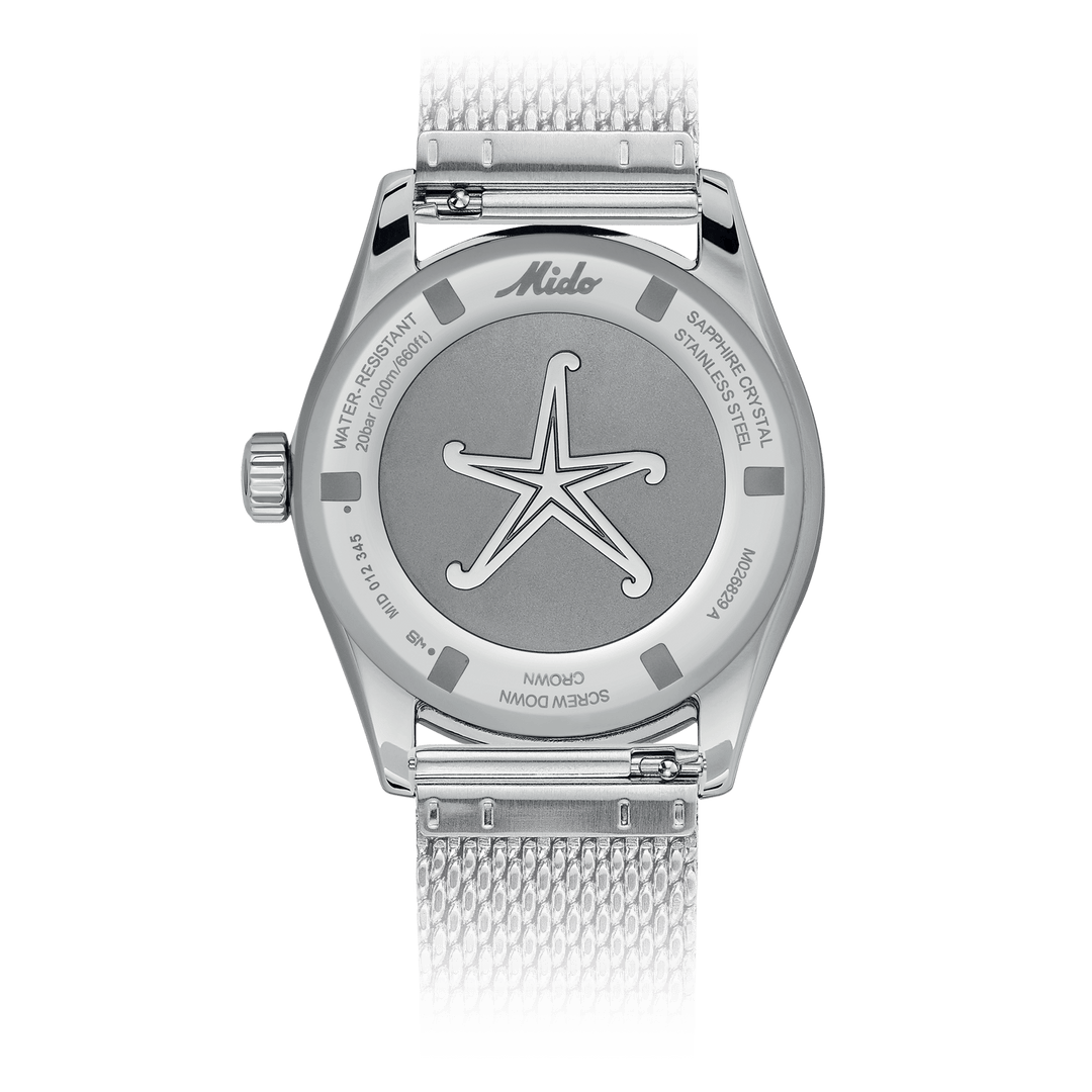 Mido Ocean Star Decompression Worldtimer GMT 40.5 mm M026.829.17.051.00  Case back milaneses