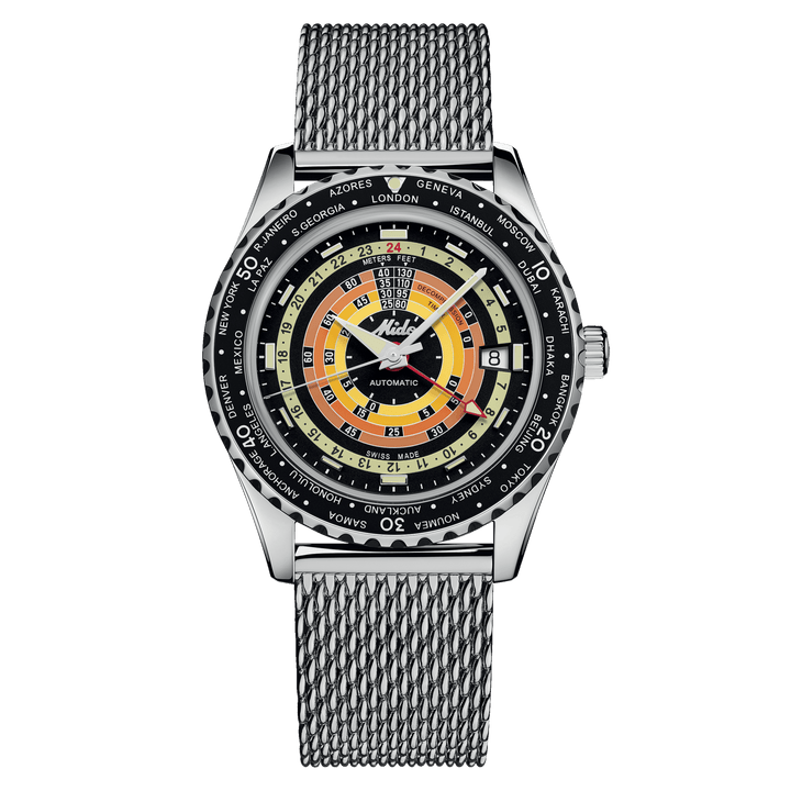 Mido Ocean Star Decompression Worldtimer GMT 40.5 mm M026.829.17.051.00 milanese strap