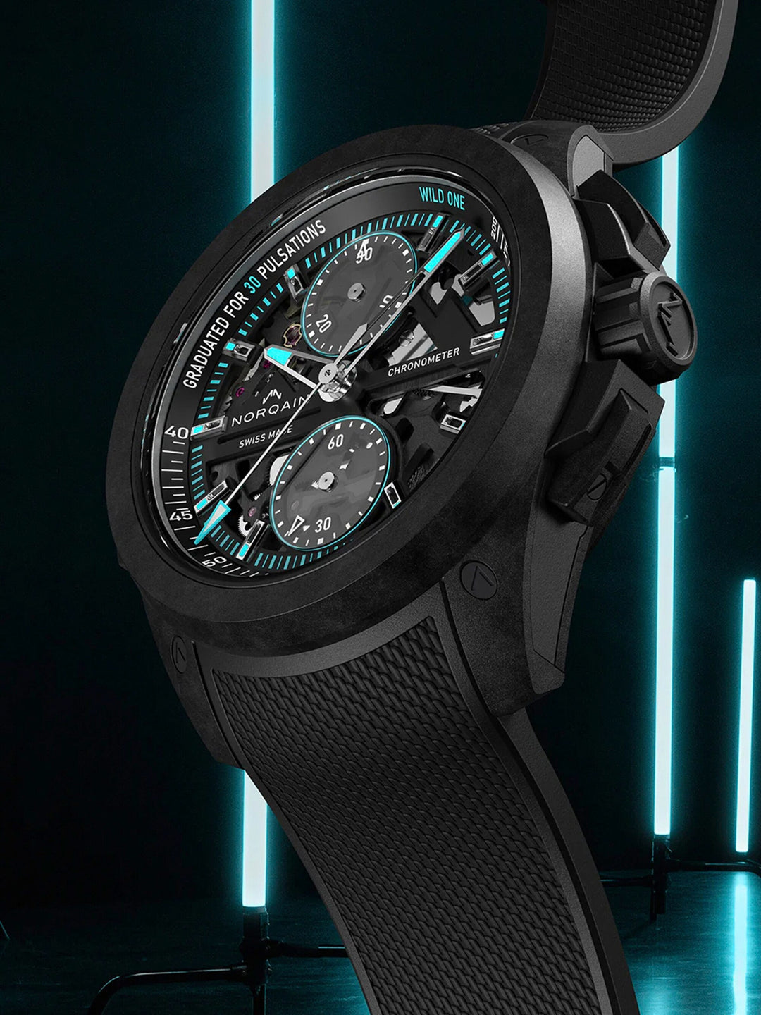 NORQAIN Wild ONE Skeleton Chrono Black N3002.40Q01.B07.R01