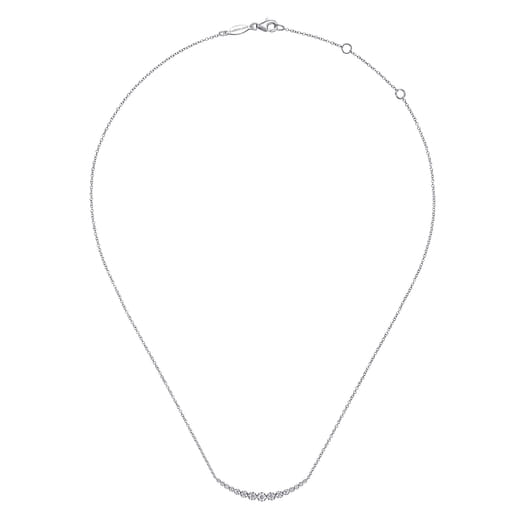 Gabriel & Co. 14K White Gold Diamond Curved Bar Necklace NK6215W45JJ