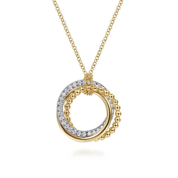 Gabriel & Co. 14K White and Yellow Gold Diamond Pendant Bujukan Necklace — pendant detail — NK6360M45JJ