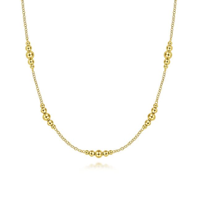 Gabriel & Co. 14K Yellow Gold Beaded Station Bujukan Necklace