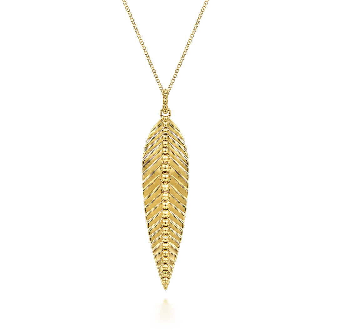 Gabriel & Co. 14K Yellow Gold Bujukan Floral Pendant Necklace — pendant detail — NK6764Y4JJJ