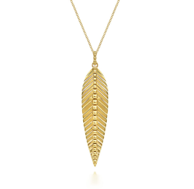 Gabriel & Co. 14K Yellow Gold Bujukan Floral Pendant Necklace