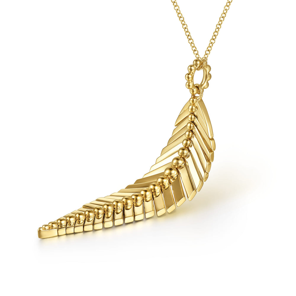 Gabriel & Co. 14K Yellow Gold Bujukan Floral Pendant Necklace — full necklace view — NK6764Y4JJJ
