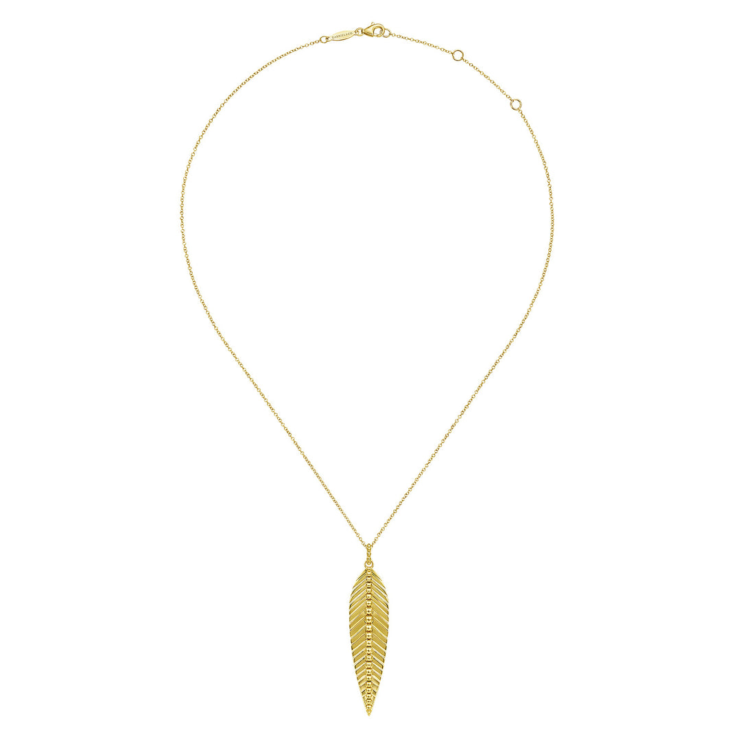 Gabriel & Co. 14K Yellow Gold Bujukan Floral Pendant Necklace — full necklace view — NK6764Y4JJJ