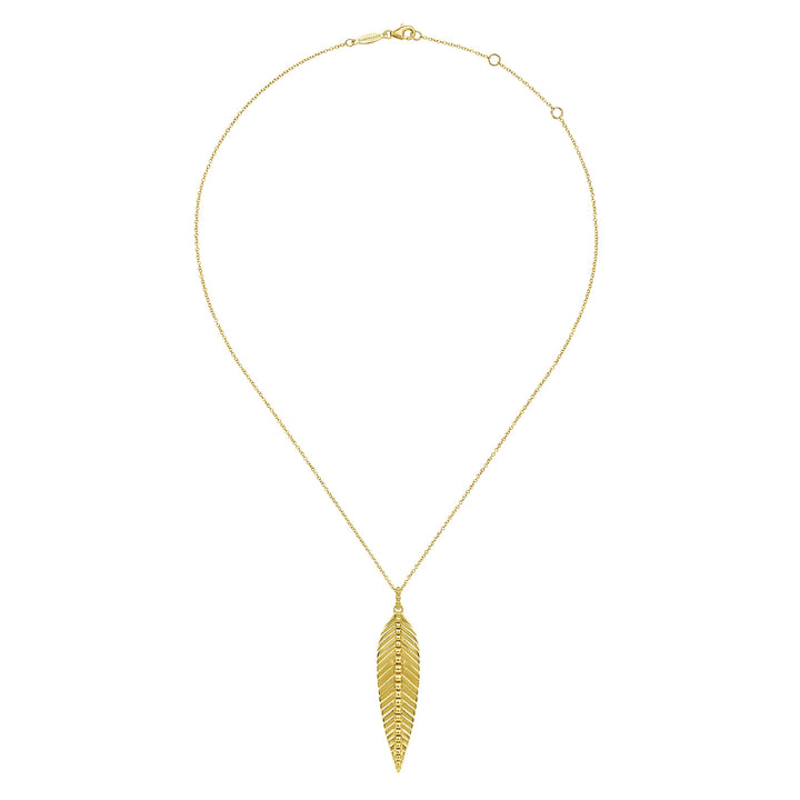 Gabriel & Co. 14K Yellow Gold Bujukan Floral Pendant Necklace — full necklace view — NK6764Y4JJJ