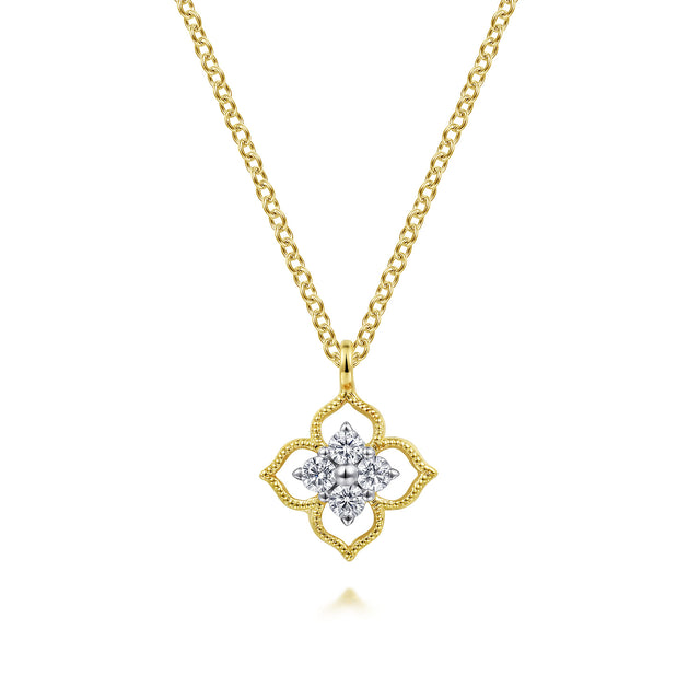 Gabriel & Co. 14K Yellow Gold Diamond Pendant Necklace