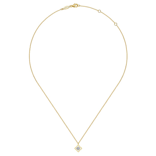 Gabriel & Co. 14K Yellow Gold Clover Diamond Pendant Necklace NK6868Y45JJ