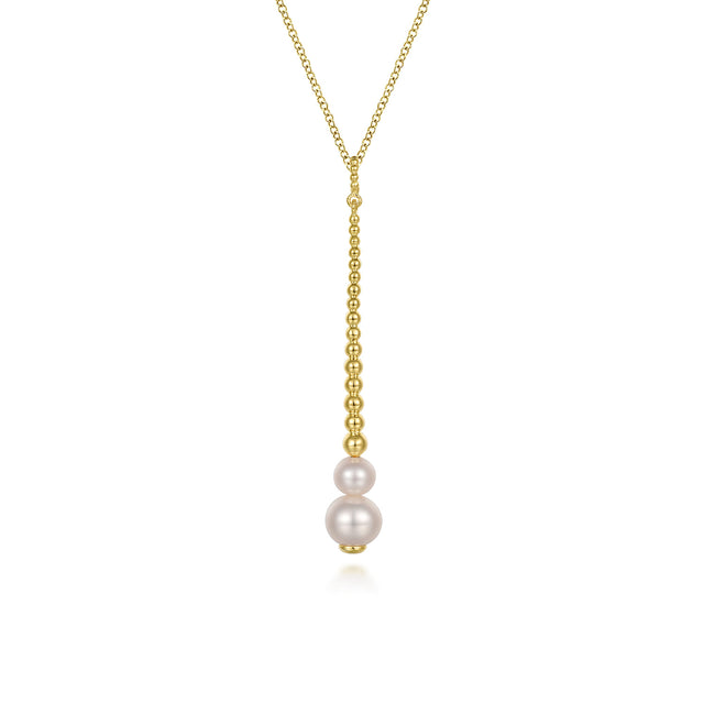 Gabriel & Co. 14K Yellow Gold Bujukan Pearl Drop Necklace