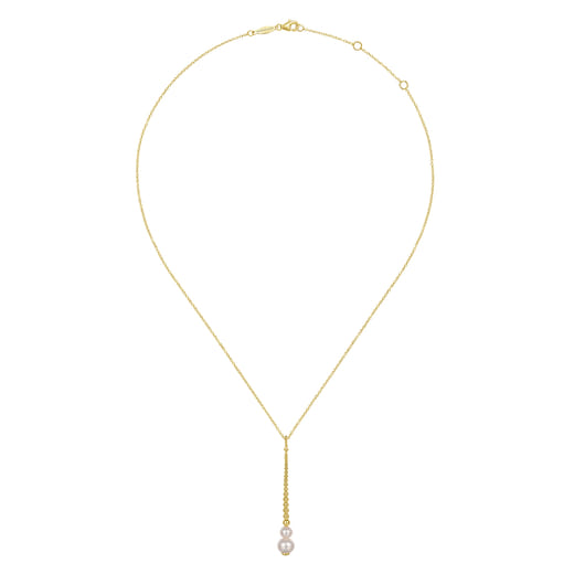 Gabriel & Co. 14K Yellow Gold Bujukan Pearl Drop Necklace NK6998Y4JPL