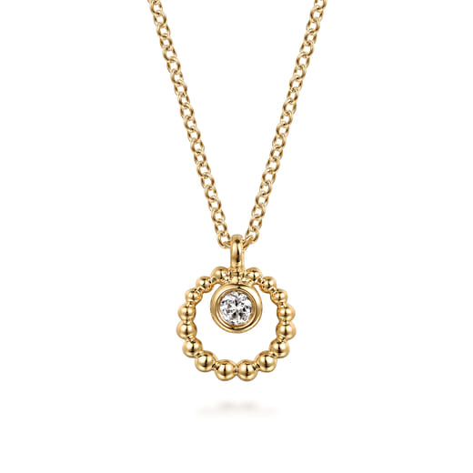 Gabriel & Co. 14K Yellow Gold Bujukan and White Sapphire Pendant Necklace NK7660Y4JWS