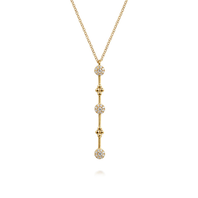 Gabriel & Co. 14K Yellow Gold Bujukan Diamond Bar Necklace